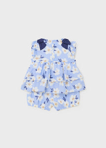 Little Girls Blue Floral Shortie Set - 1232