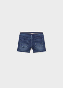 Little Boys Dark Blue Denim Jersey Shorts - 1239
