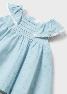 Baby Girls Blue Cotton Dress - 1805