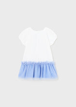 Little Girls White & Blue Tulle Skirt Dress- 1925