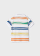 Boys White Stripe Polo Shirt - 3108