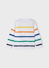 Boys White Striped Sweater - 3357