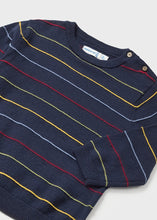 Boys Navy Striped  Knit  Jumper - 2321