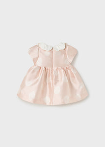 Pink Polka Dot Satin Dress - 2856