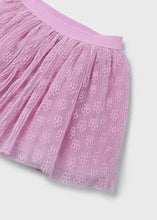Girls White & Mauve Tulle Skirt Set - 3953