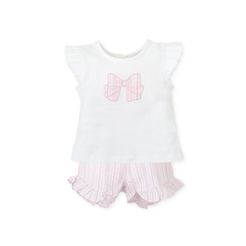 Little Girls Pink and White Short Set- 7312S24