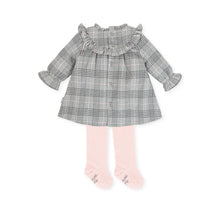 Baby Girls Grey Checked Dress Set - 6213