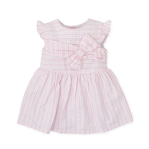 Little Girls Pink and White Seersucker Summer Dress- 7212S24