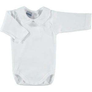 White Cotton Long Sleeved  Body/Vest