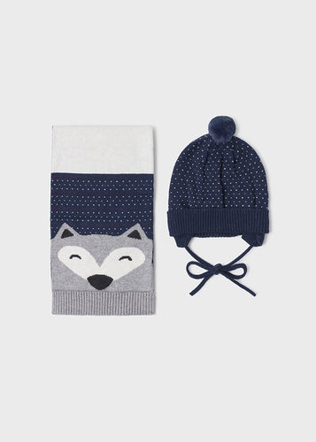 Toddler Boys Navy Hat and Scarf Set  - 10279