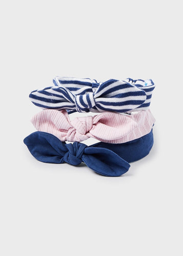 Little Girls Hairbands 3 pack Pink and blues