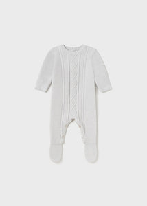 Grey Knitted Cotton Babygrow - 2672