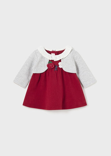 Girls Red Knitted Dress - 2843