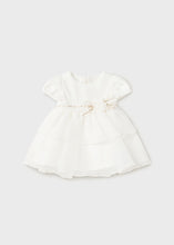 Baby Girls White Velvet and Chiffon Dress - 2857