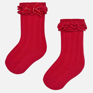Baby Girls Red Knee High Socks