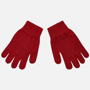 Boys Maroon Knitted Gloves