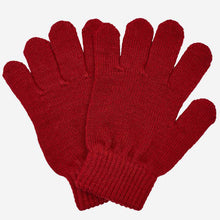 Boys Maroon Knitted Gloves