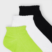 Girls 3 Pack Trainer Socks (Lime) - 10058