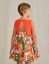 Girls Orange Crepe Dress - 5045