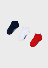 Boys Trainer Socks White, Navy & Red (3 pack) - 10230