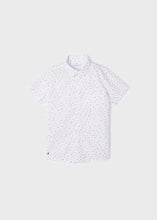 Boys White Spotted Short Sleeved Shirt -3163