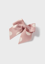 Girls Dusky Pink Spoty Bow Clip - 10420
