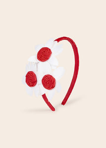 Little Girls Red Floral Hairband - 10424