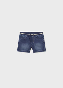 Little Boys Dark Blue Denim Jersey Shorts - 1239