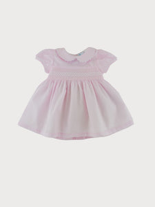 Baby Girls Pink Smocked Dress- 423