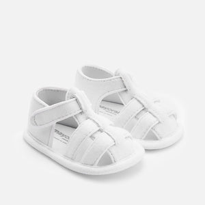 White Cotton Sandals - 9271