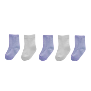 Baby 5 Pack Socks - Blue/White