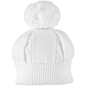 White Bobble Hat - Fuzzy