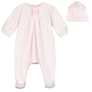 Pink Cotton Babygrow & Hat Set - Shantel
