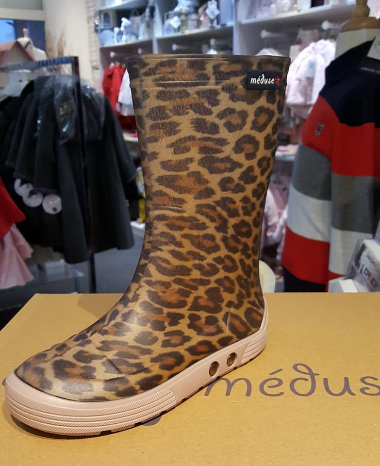 Girls Leopard Print Rain Boots