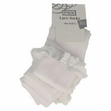 Sophie - White Frilly Lace Ankle Socks (3 pairs)