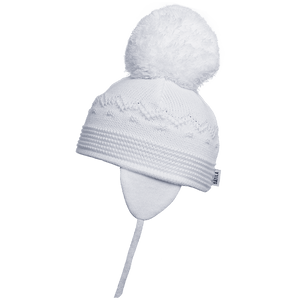 Belle - White Big Pom Hat