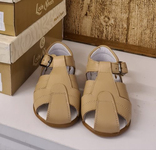 Boys Beige Leather Sandals - 26802