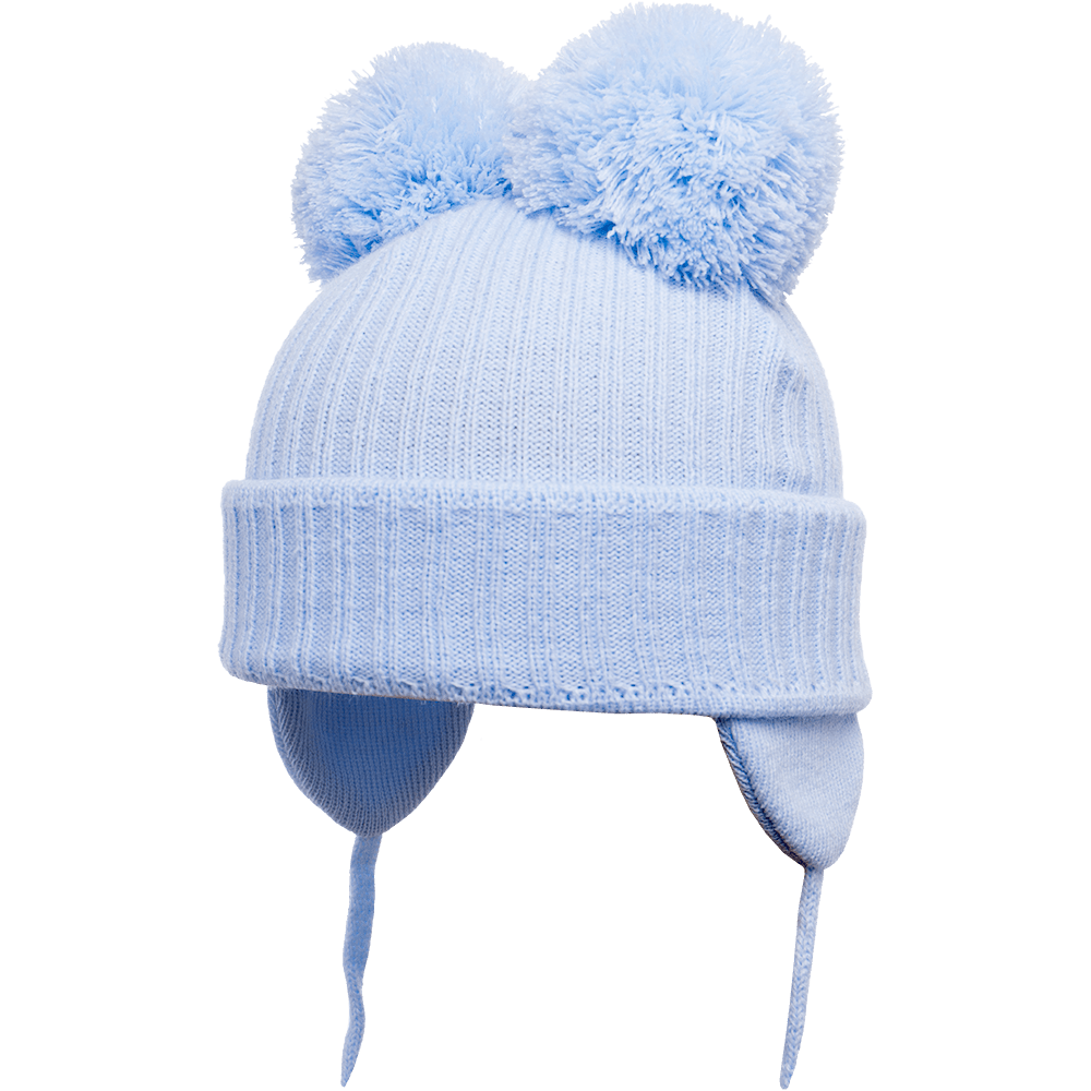 Minnie - Light Blue Double Pom-Pom Hat