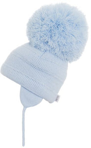 Tuva - Soft Blue Big Pom-Pom Hat