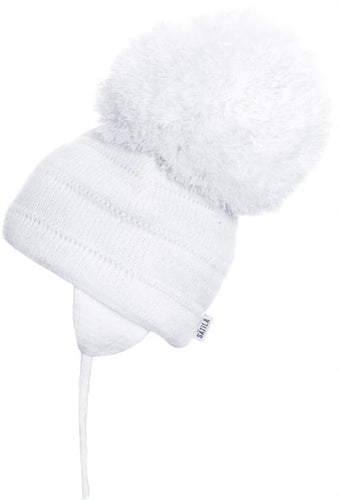 Tuva - White Big Pom-Pom Hat