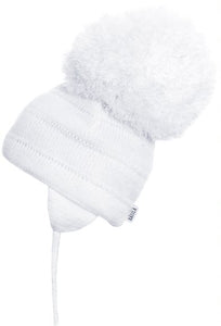 Tuva - White Big Pom-Pom Hat